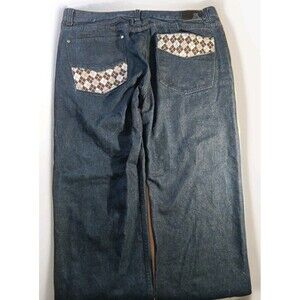 Vintage Y2K Red Ape Jeans Embroidered Plaid Design 42x32 Hip Hop Skater Baggy